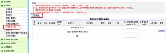 项目参与人员列表